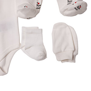 Unisex 10lu Hastane Çıkışı İnterlok V Yaka Uzun Kol Patikli Paça