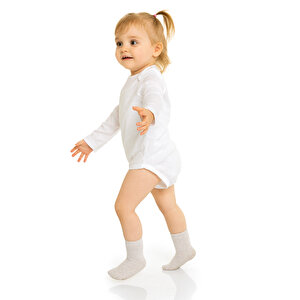 HelloBaby 5li Uzun Kol Body, Beyaz, 6 Ay