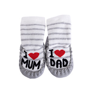 HelloBaby Unisex Çarık Çorap, Gri, 21-22