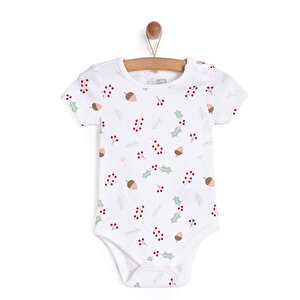HelloBaby Unisex Kısa Kol Bo, Ekru, 3 Ay