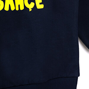 Unisex Sweatshirt İki İplik Bisiklet Yaka Uzun Kol