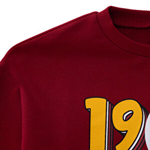 Unisex Sweatshirt İki İplik Bisiklet Yaka Uzun Kol