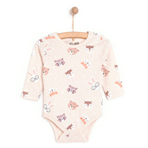 HelloBaby Unisex Uzun Kol Bod, Bej, 3 Ay