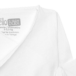 Unisex Yenidoğan İç Zıbın Süprem Zarf Yaka Uzun Kol