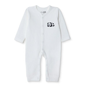 Unisex Yenidoğan Patiksiz Tulum waffle Kumaş Bisiklet Yaka Uzun Kol Patiksiz Paça