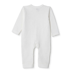 Unisex Yenidoğan Patiksiz Tulum waffle Kumaş Bisiklet Yaka Uzun Kol Patiksiz Paça