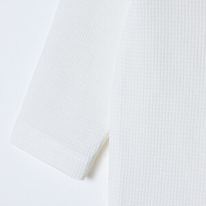 Unisex Yenidoğan Patiksiz Tulum waffle Kumaş Bisiklet Yaka Uzun Kol Patiksiz Paça