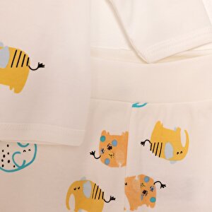 Unisex Yenidoğan Zıbın Şapka Patikli Alt %100 Pamuk Çıtçıtlı  Zarf Yaka Uzun Kol Ekru