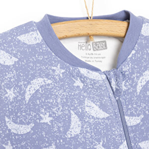 Kız Bebek Uyku Tulum İnterlok Fermuarlı 1  Tog Bisiklet Yaka Uzun Kol