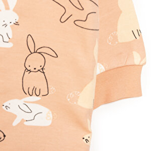 Kız Bebek Uyku Tulum İnterlok Fermuarlı 1  Tog Bisiklet Yaka Uzun Kol