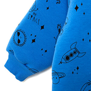 Erkek Bebek Uyku Tulum İnterlok Uzay Desenli Fermuarlı 2,5 Tog Uzun Kol Erkek Bebek Uyku Tulum İnterlok Uzay Desenli Fermuarlı 2,5 Tog Uzun Kol