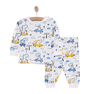 Uzun Kol Bisiklet Yaka Dinazor Desenli Pijama Takımı Uzun Kol Bisiklet Yaka Dinazor Desenli Pijama Takımı