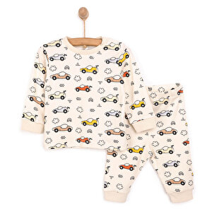 HelloBaby Erkek Uzun Kol Pija, Bej, 6 Ay