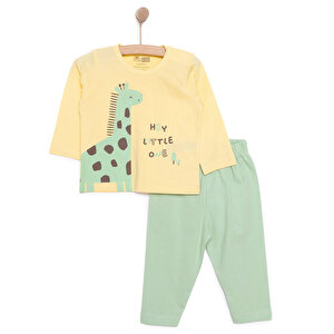 HelloBaby Uzun Kol Pijama Tak, Bej, 9 Ay