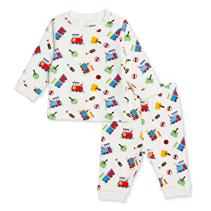 HelloBaby Uzun Kol Pijam, Ekru, 3 - 6 Ay