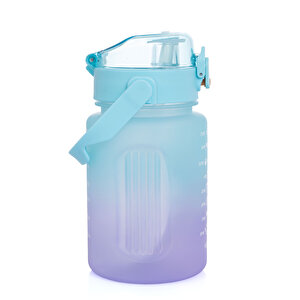 VAGONLİFE 1000 ML SOFT-TOUCH MOTİVASYON SU MATARASI MAVİ-PEMBE