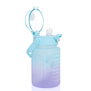 VAGONLİFE 1000 ML SOFT-TOUCH MOTİVASYON SU MATARASI MAVİ-PEMBE