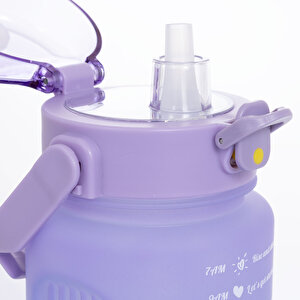 VAGONLİFE 1000 ML SOFT-TOUCH MOTİVASYON SU MATARASI Mor-Mavi