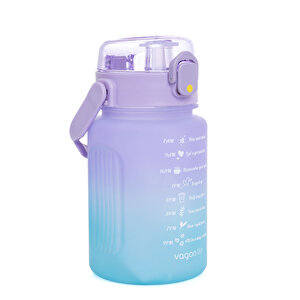 VAGONLİFE 1000 ML SOFT-TOUCH MOTİVASYON SU MATARASI Mor-Mavi