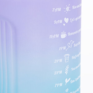 VAGONLİFE 1000 ML SOFT-TOUCH MOTİVASYON SU MATARASI Mor-Mavi