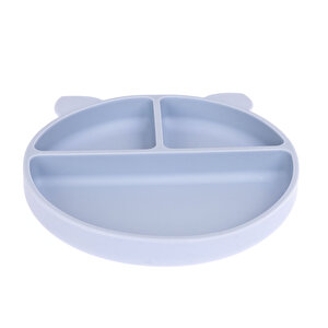 Vakumlu Silikon Mama Tabağı Buz Mavisi Vakumlu Silikon Mama Tabağı Buz Mavisi