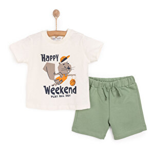 HelloBaby Varsity Erkek Tshi, Ekru, 9 Ay