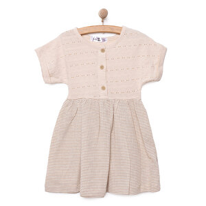 BabyZ Vintage Girl Elbise, Ekru, 9 Ay