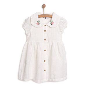 BabyZ Vintage Girl Elbise, Ekru, 9 Ay