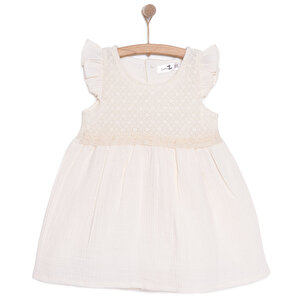 BabyZ Vintage Girl Elbise, Ekru, 9 Ay