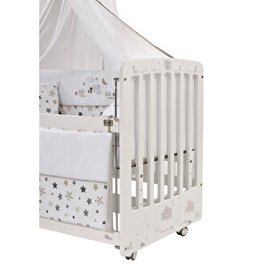 Woody Anne Yanı Ahşap Sallanır ve Asansörlü Beşik Beşik 60x120 cm