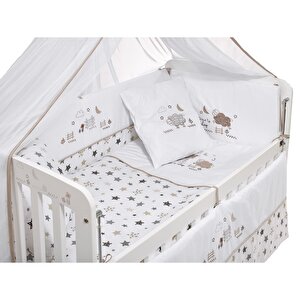 Woody Anne Yanı Ahşap Sallanır ve Asansörlü Beşik Beşik 60x120 cm