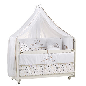 Woody Anne Yanı Ahşap Sallanır ve Asansörlü Beşik Beşik 60x120 cm