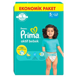 Bebek Bezi Aktif Bebek 5 Beden Junior Ekonomik Paket 11-16 kg 46 Adet