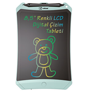 Wicue 8,5" LCD Dijital Mıknatıslı Renkli Çizim Tablet - Su Yeşili