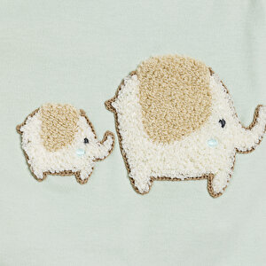 Erkek Bebek Yenidoğan 5'li Askı Hastane Çıkışı %100 Pamuk Çıtçıtlı Bisiklet Yaka Uzun Kol Mint