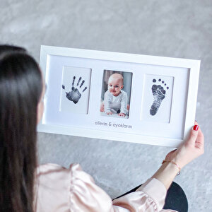 Yenidoğan Bebek El ve Ayak İzi Fotoğraf Çerçevesi Seti - Mürekkepsiz Baskı Kiti Yenidoğan Bebek El ve Ayak İzi Fotoğraf Çerçevesi Seti - Mürekkepsiz Baskı Kiti