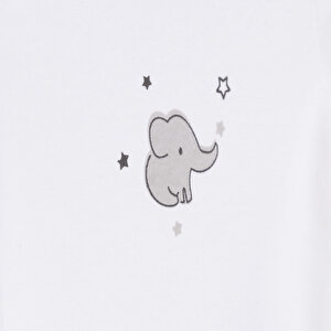 Yenidoğan Bebek Sevimli Fil Kendinden Eldivenli Tulum-Body- Şapka 3lü Set Unisex