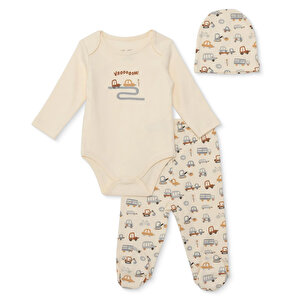 HelloBaby Yenidoğan Body, Ekru, 0 - 1 Ay