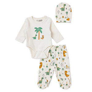 HelloBaby Yenidoğan Body, Ekru, 0 - 1 Ay