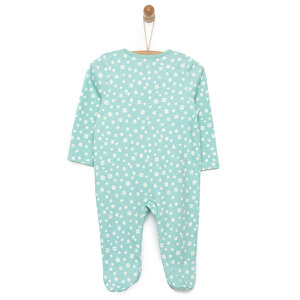 Yenidoğan Çiçekli Uzun Kollu Fermuarlı Patikli Tulum Kız Bebek