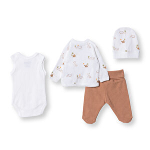 Yenidoğan Erkek Ayıcık Desenli Prematüre Set Erkek Bebek Yenidoğan Erkek Ayıcık Desenli Prematüre Set Erkek Bebek