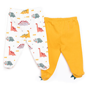 Yenidoğan Erkek Bebek Hayvan Figür Nakışlı 2li Patikli Alt Erkek Bebek