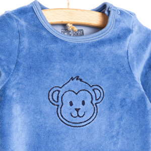 Yenidoğan Erkek Nakışlı Kadife Patikli Tulum Erkek Bebek Yenidoğan Erkek Nakışlı Kadife Patikli Tulum Erkek Bebek