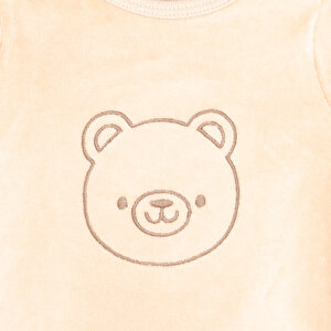 Yenidoğan Erkek Nakışlı Kadife Patikli Tulum Erkek Bebek