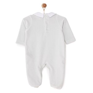 Yenidoğan Erkek Nakışlı Kadife Patikli Tulum Erkek Bebek