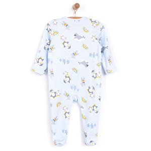 Erkek Bebek Yenidoğan Patikli Tulum %100 Pamuk Fermuarlı Açık Mavi Erkek Bebek Yenidoğan Patikli Tulum %100 Pamuk Fermuarlı Açık Mavi