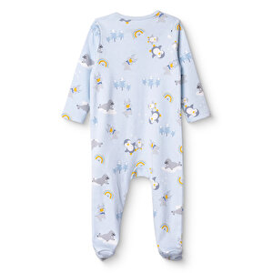 Erkek Bebek Yenidoğan, Patikli Tulum İnterlok Bisiklet Yaka Uzun Kol Patikli Paça