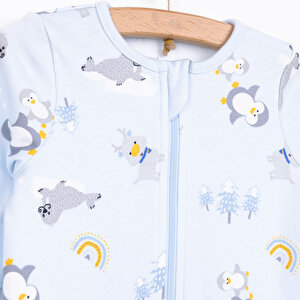 Erkek Bebek Yenidoğan Patikli Tulum %100 Pamuk Fermuarlı Açık Mavi Erkek Bebek Yenidoğan Patikli Tulum %100 Pamuk Fermuarlı Açık Mavi