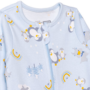 Erkek Bebek Yenidoğan, Patikli Tulum İnterlok Bisiklet Yaka Uzun Kol Patikli Paça