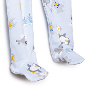 Erkek Bebek Yenidoğan, Patikli Tulum İnterlok Bisiklet Yaka Uzun Kol Patikli Paça